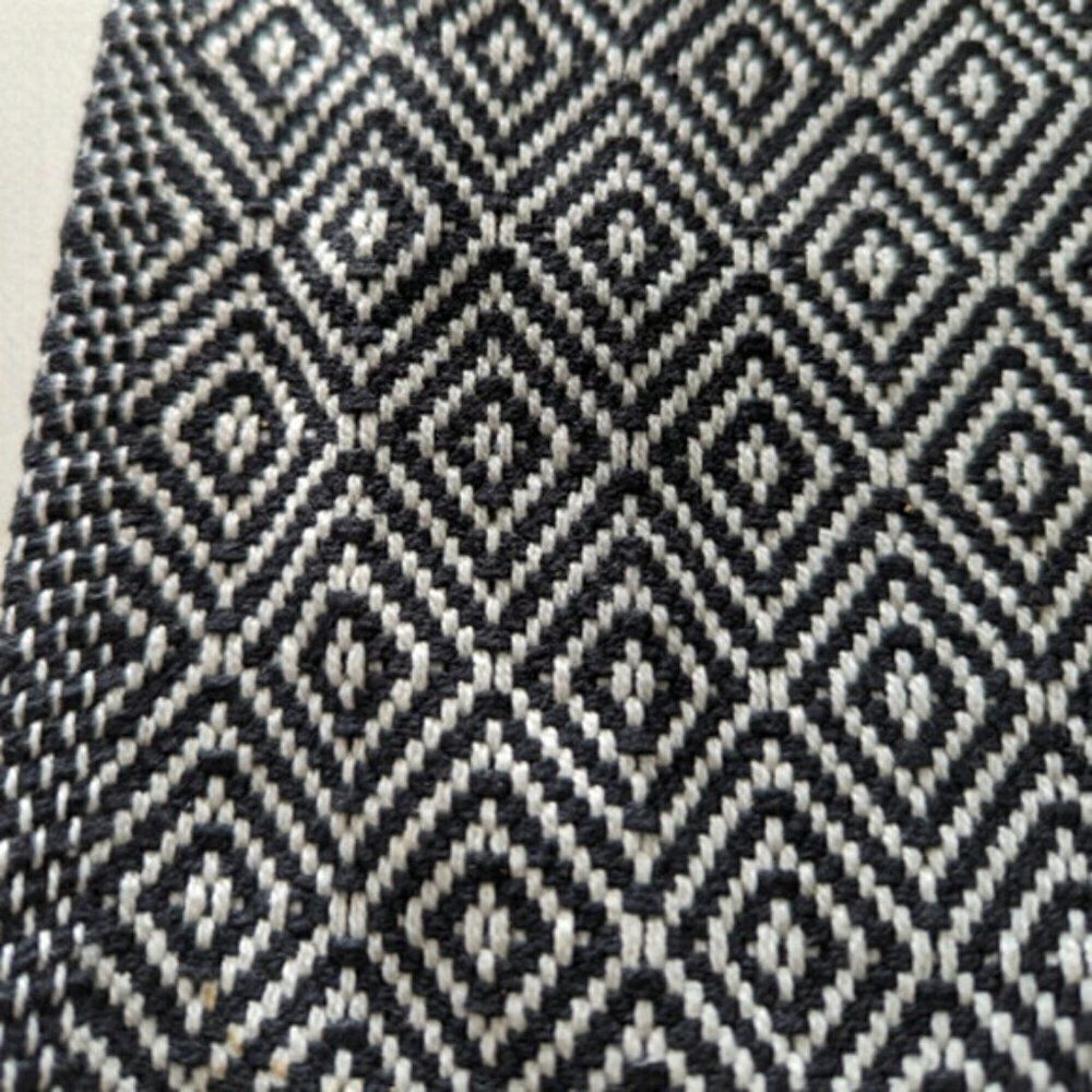 Ikea Black White Diamond Geometric  Table Runner